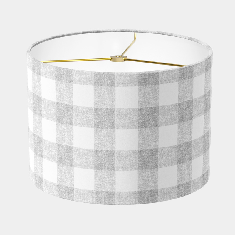 grey buffalo check drum lamp shade